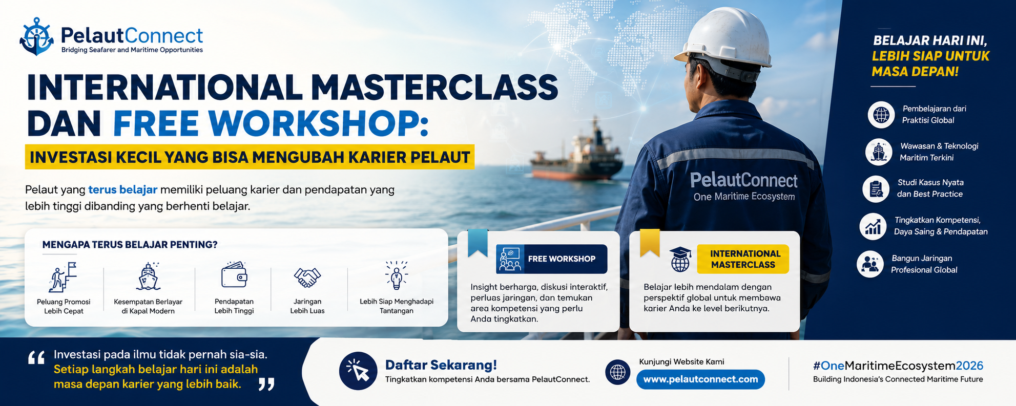 International Masterclass dan Free Workshop: Investasi Kecil yang Bisa Mengubah Karier Pelaut