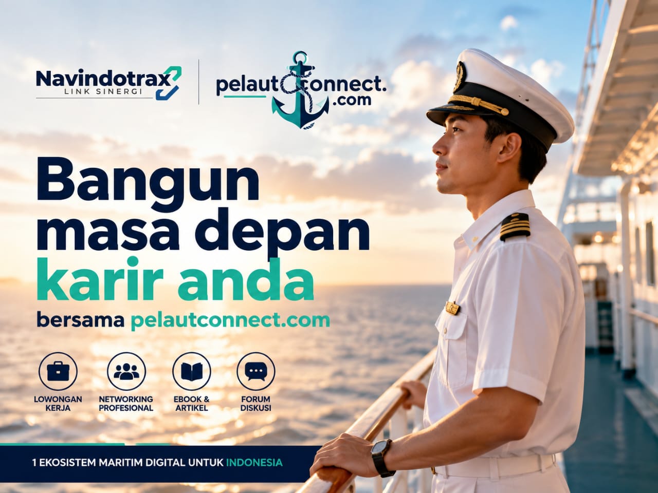Pelaut Indonesia bertugas di dek kapal